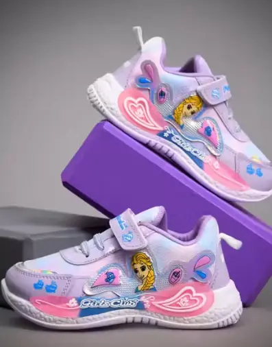Stylish Cartoon Sports Shoes for Girls | Fancy Velcro Sneakers