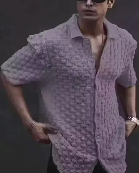 Men’s Popcorn Shirt | Classic Modern Shirt for Men | JD Textile Premium Shirt | Stylish Casual Shirt | Trendy Popcorn Texture Shirt | Premium Quality Men’s Shirt  (​)